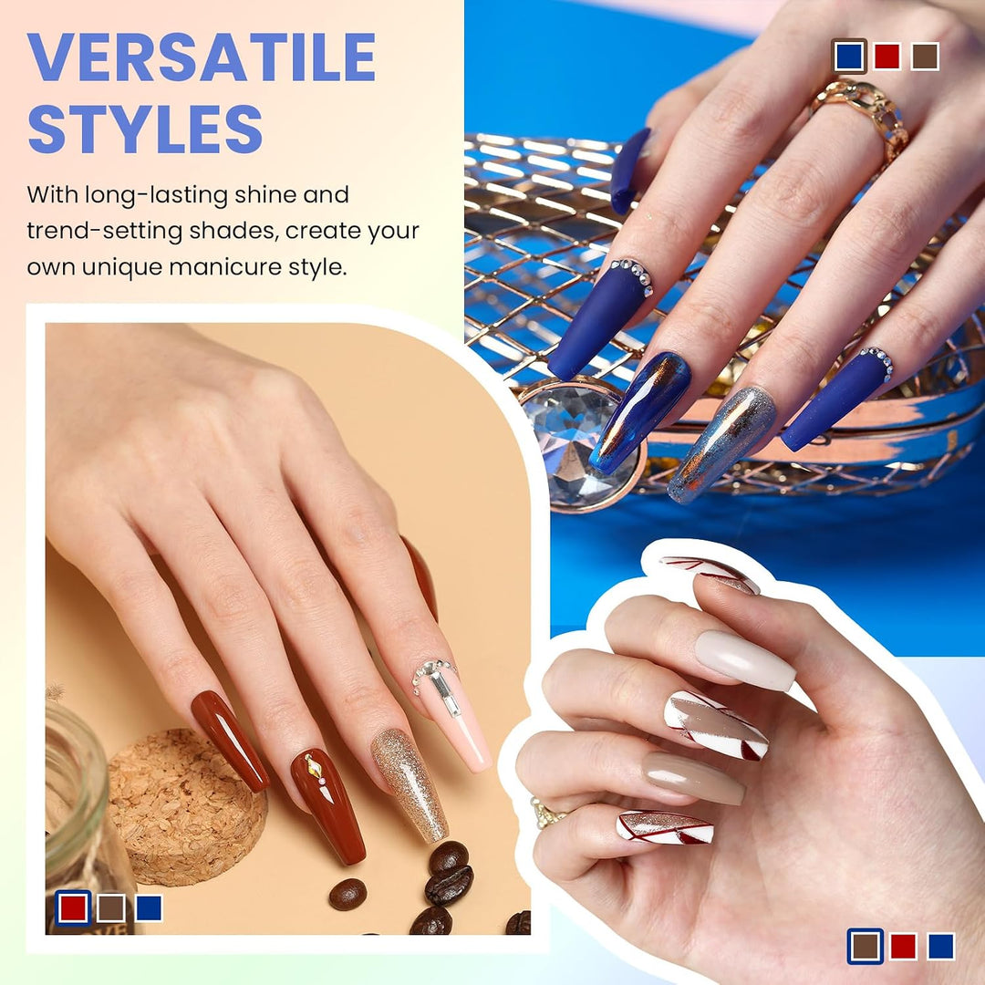 Vanreesa - Juego de 24 esmaltes de uñas de gel, 21 colores, kit de...