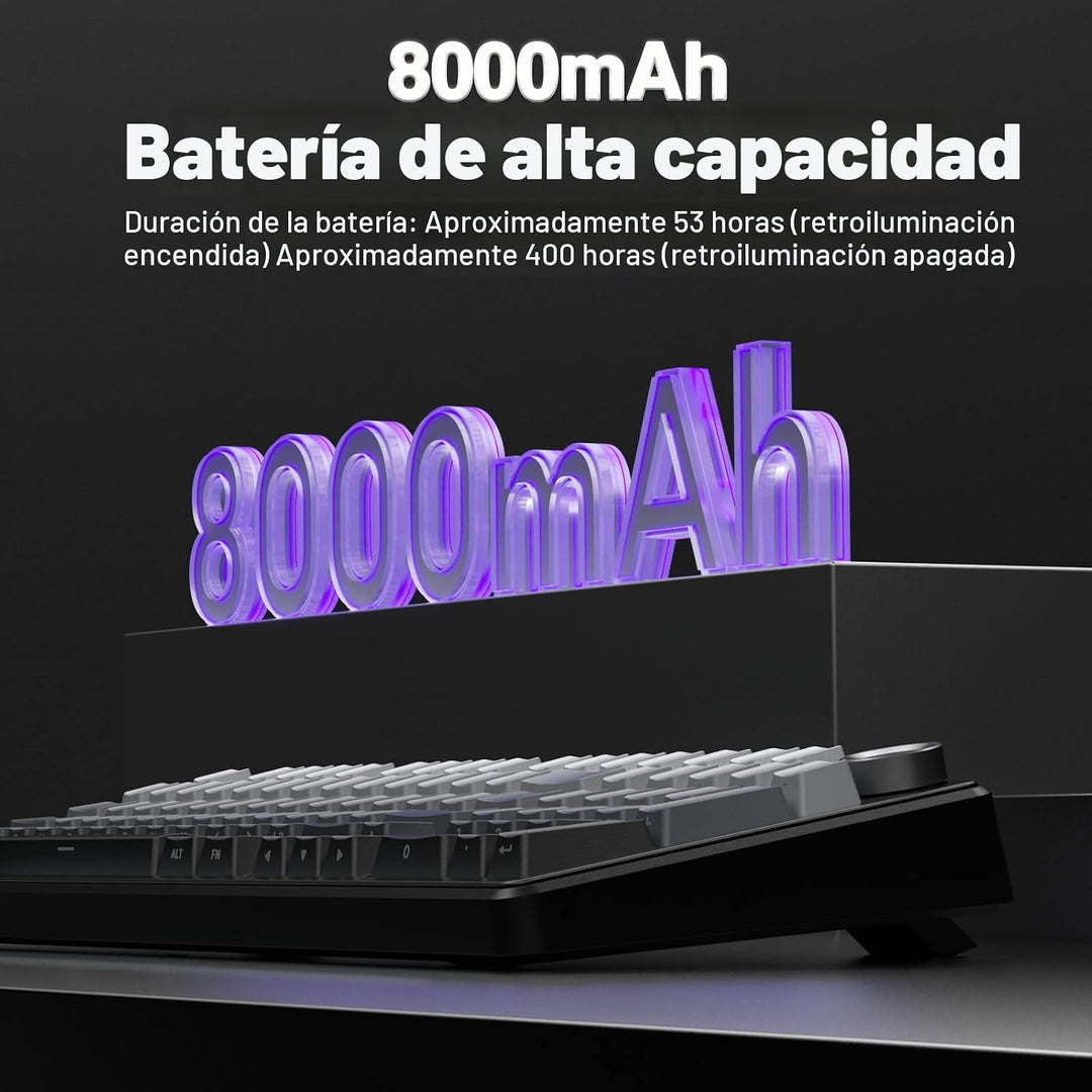 AULA Teclado mecánico inalámbrico F99 Pro con perilla, estructura d...