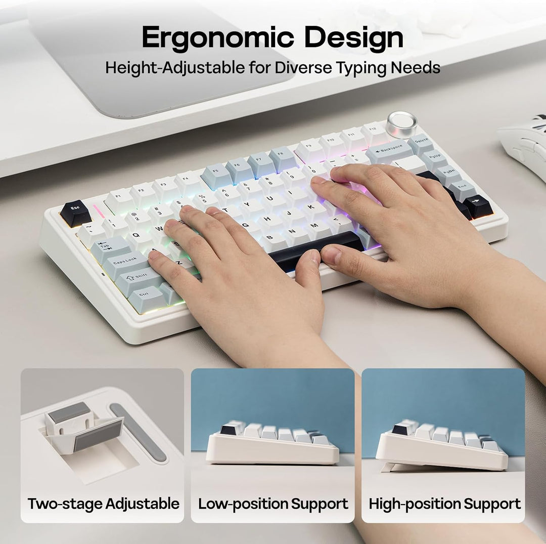 EPOMAKER x Aula F75 - Teclado mecánico con junta, 75% inalámbrico i...