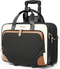 Arcoyard - Bolsa con ruedas para laptop, maletín con ruedas para mujer, con bolsillo impermeable, bolsa para computadora de 17 pulgadas, equipaje de mano debajo del asiento con ruedas para trabajo