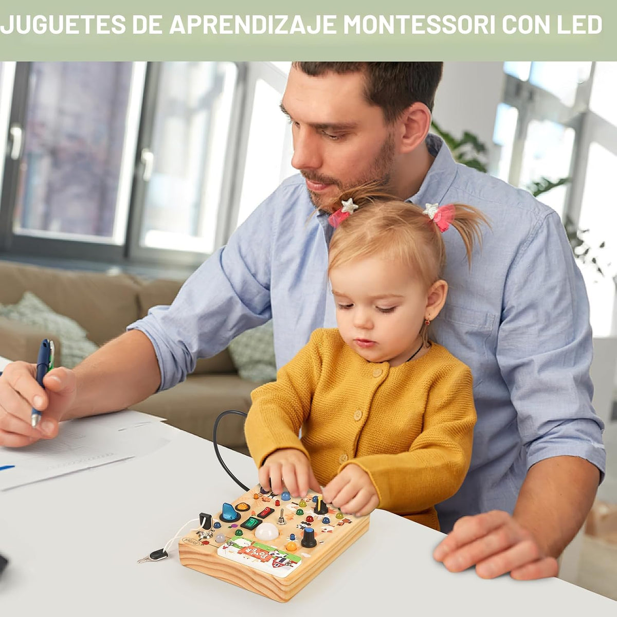 Joyreal Tablero de madera para niños pequeños - Juguetes Montessori para
