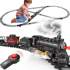 Hot Bee RC Train Set para Kids, Alloy Steam Locomotive con Cars y Tracks