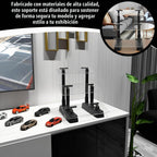 Soporte de exhibición de modelos de automóvil de 3 niveles, vitrina en ángulo para modelos de fundición a presión a escala 1/24, organizador de mesa para 3 modelos, regalo ideal para