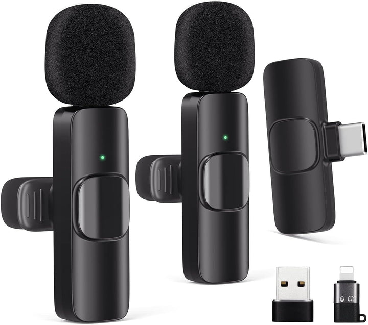 Gicorino Micrófonos Lavalier inalámbricos compatibles con iPhone, t...