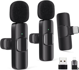 Gicorino Micrófonos Lavalier inalámbricos compatibles con iPhone, t...