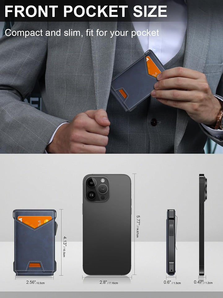 Cartera para hombre con RFID con 2 ventanas para identificación y c...