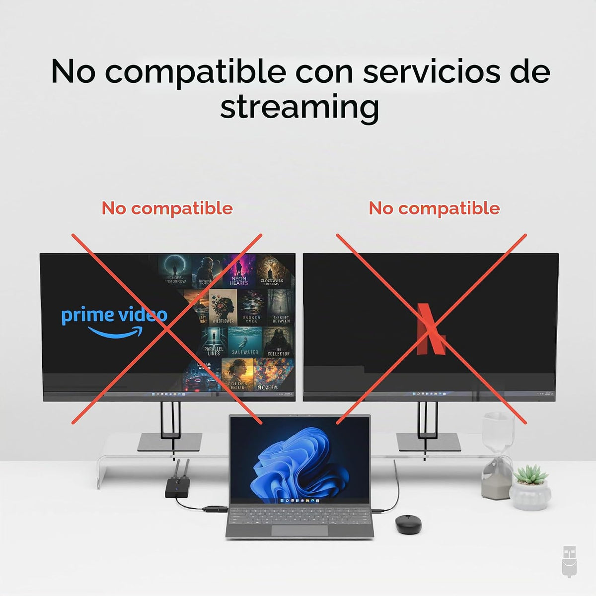 Adaptador USB C, USB 3.0 a HDMI dual para monitores duales