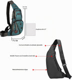 NICGID Bolso bandolera en el pecho, mochila de hombro, bolsa cruzada, mochila casual para hombres y mujeres, Verde oscuro, Viajes