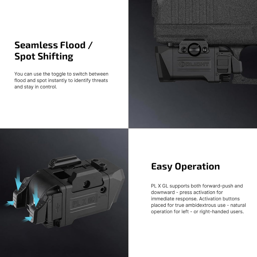 OLIGHT PL X GL Linterna táctica recargable - Combo de haz verde, negro