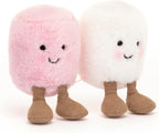 Jellycat Peluche de comida de malvaviscos rosa y blanco