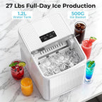 Encimera para hacer hielo, 9 balas de hielo en 6 minutos, 27 libras/24