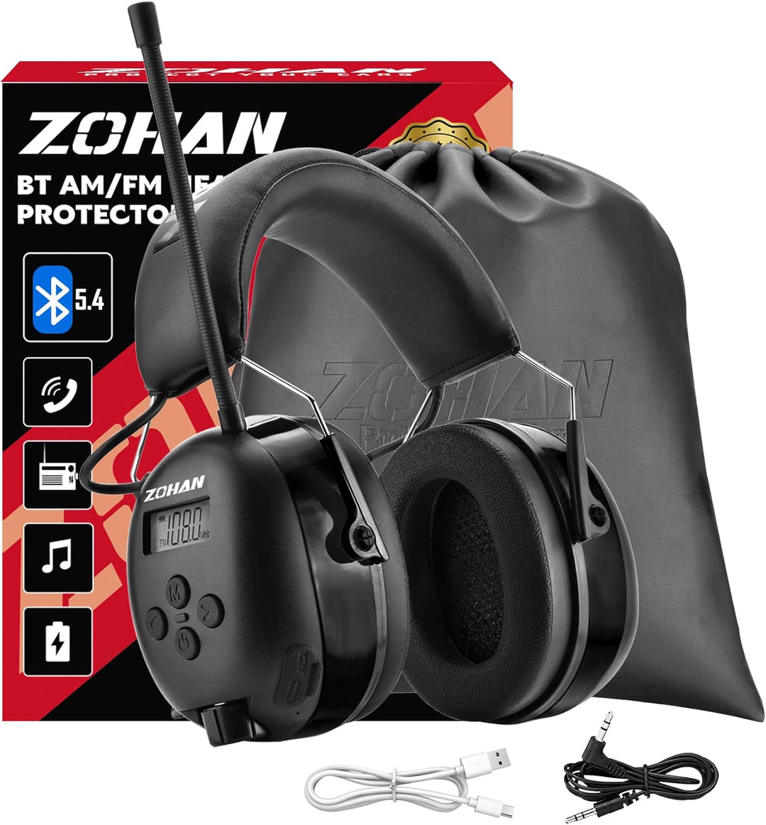 ZOHAN AM\/FM Radio Headphone with Digital Display,Ear Protection No...