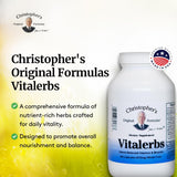 Christopher's Original Formulas Vitalerbs, suplemento herbario rico...