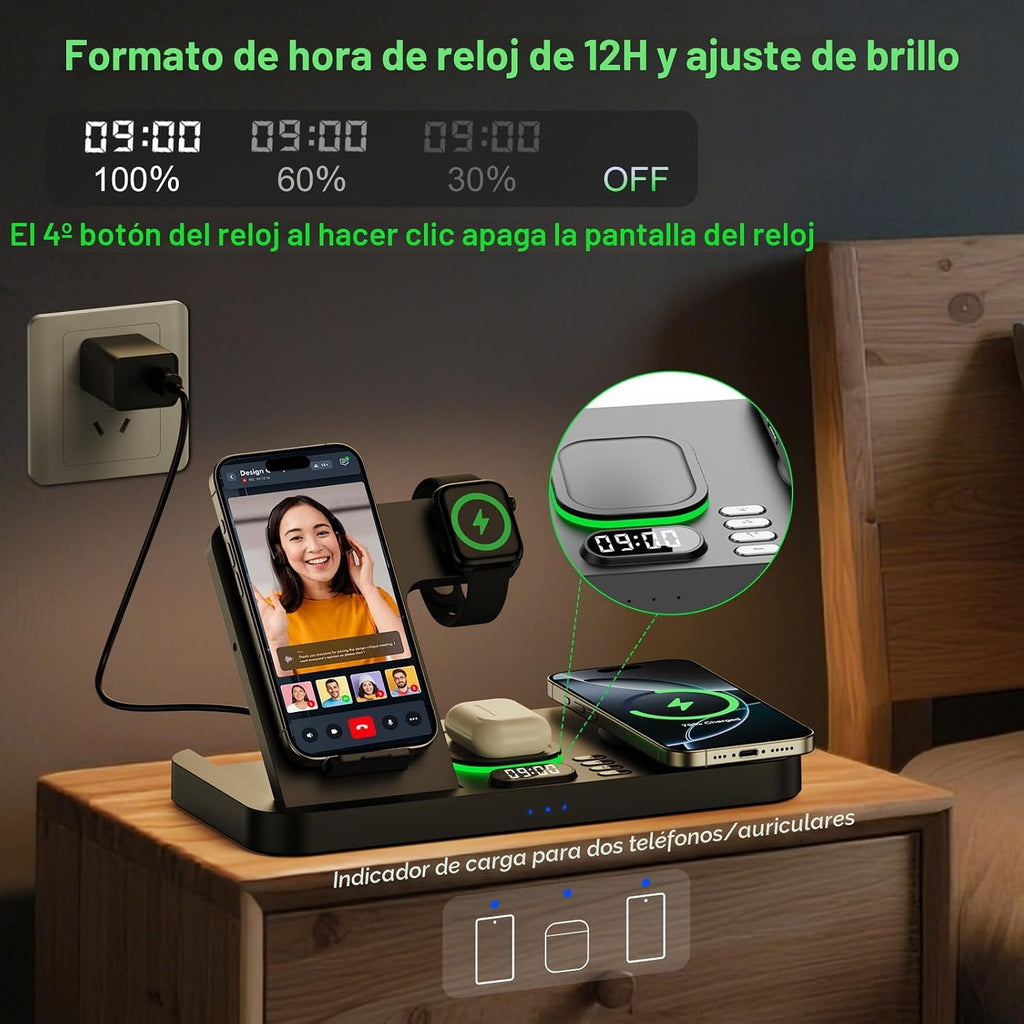 Estación de carga inalámbrica plegable del teléfono dual para el uso de Apple, de la pareja y de la familia