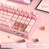 SOLAKAKA Teclado mecánico inalámbrico KI99 Pro 96% (rosa, interrupt...