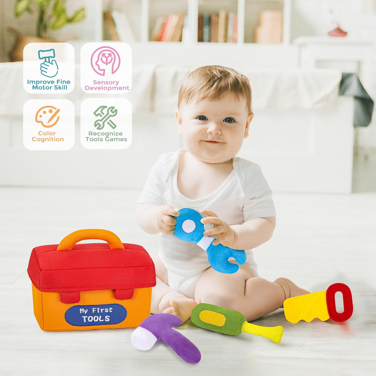 My First Tools Box, herramientas sensoriales suaves para juguetes de bebé