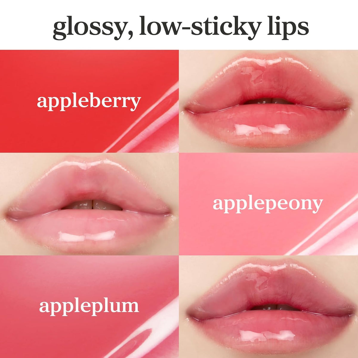 NOONI Juego de aceite de labios coreano \u2013 Appleberry, Applepeo...