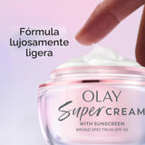 Olay Super Cream con protector solar SPF 30, hidratante facial lige...