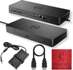 WD19 Dell Dock Station USB C - Estación de acoplamiento de monitor dual con 130 W, cable HDMI, doble DisplayPort y paño de limpieza de microfibra - Estación de acoplamiento para laptop (renovada)