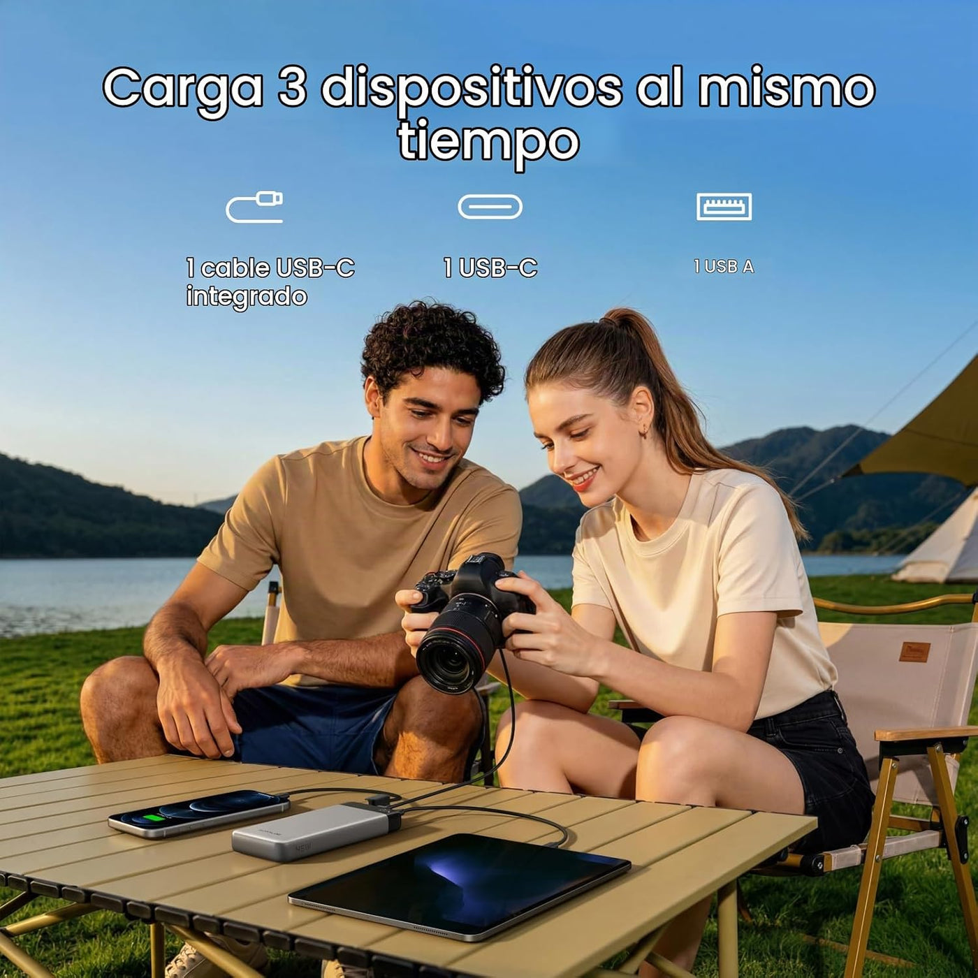 EF ECOFLOW Banco de energía rápida de 20000 mAh, carga rápida máxim...