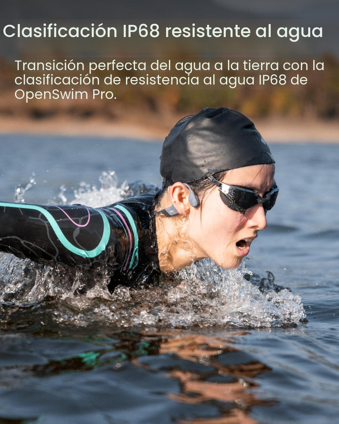 SHOKZ OpenSwim Pro - Auriculares deportivos de conducción ósea Blue...