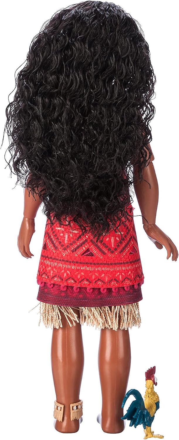 Disney Store - Muñeca oficial Moana 2 de Disney cantando - Muñeca de princesa de Disney posable con traje auténtico, collar Corazón de Te Fiti, figura de Heihei, canta "Volvemos", cabello estilizado