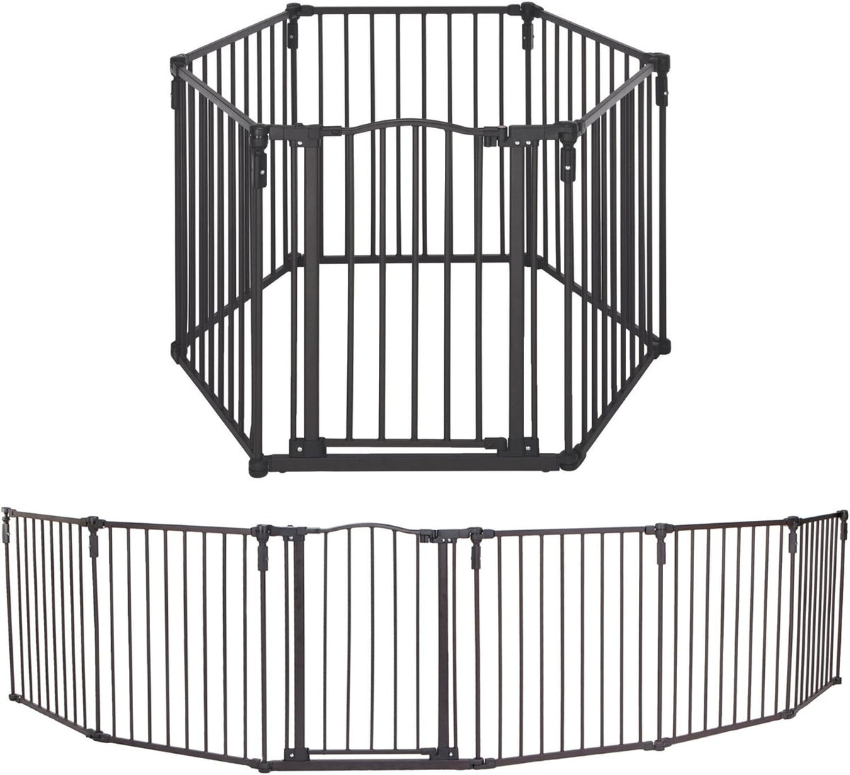 Toddleroo by North States - Patio de juegos para bebés de metal decorativo arqueado 3 en 1: corralito de 6 paneles, puerta para bebé o cerca extra ancha para bebés - encierra hasta 10 pies cuadrados