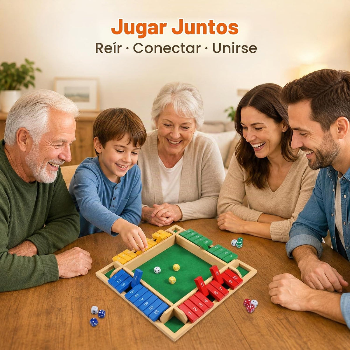 Juego de mesa de madera de 12 pulgadas con dados de símbolo de estrategia