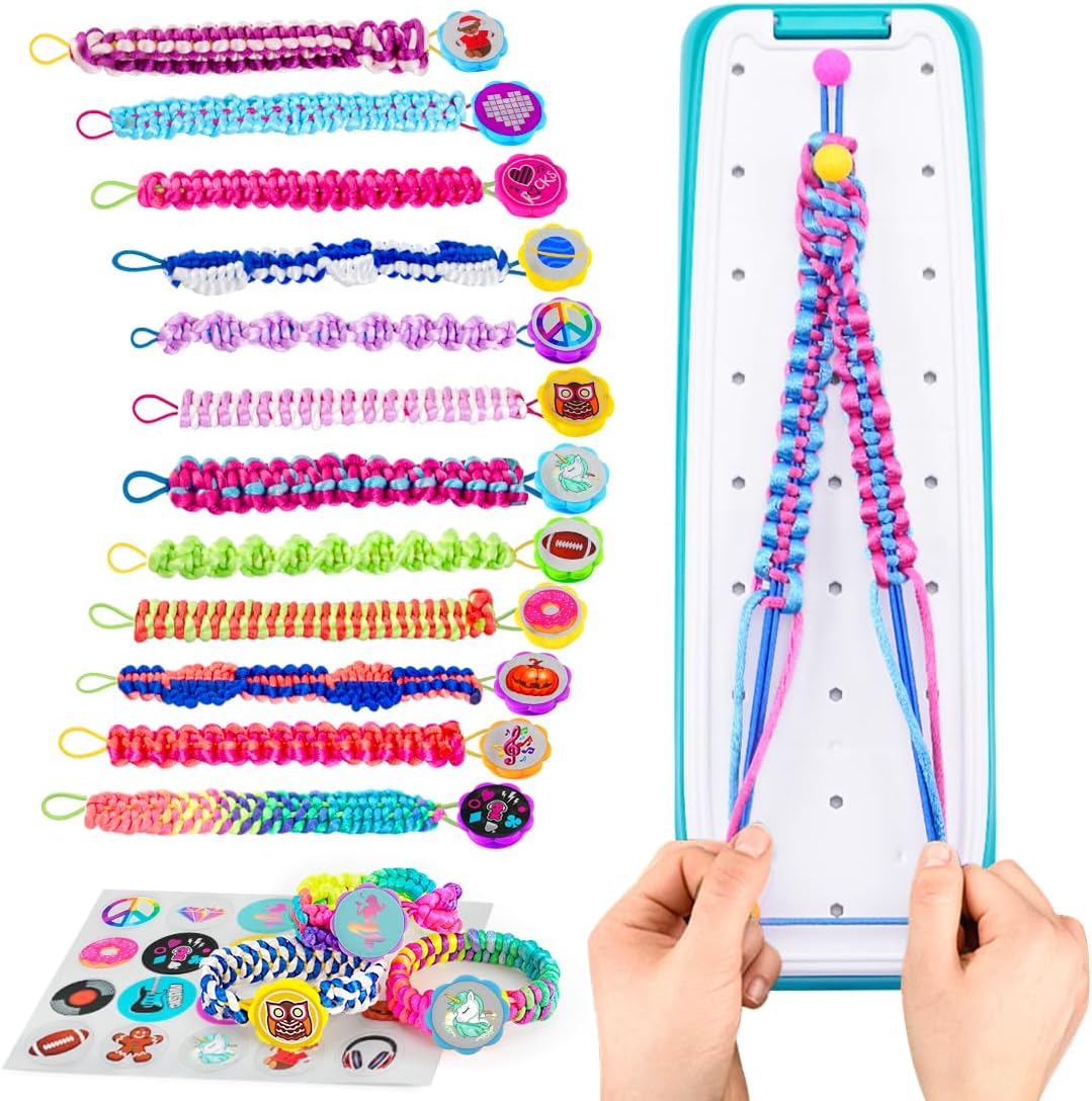 VERTOY Kit de fabricación de pulseras de la amistad para niñas, juguetes geniales de artes y manualidades para 6, 7, 8, 9, 10, 11, 12 años, cuerda de pulsera y actividad gratificante, el mejor regalo