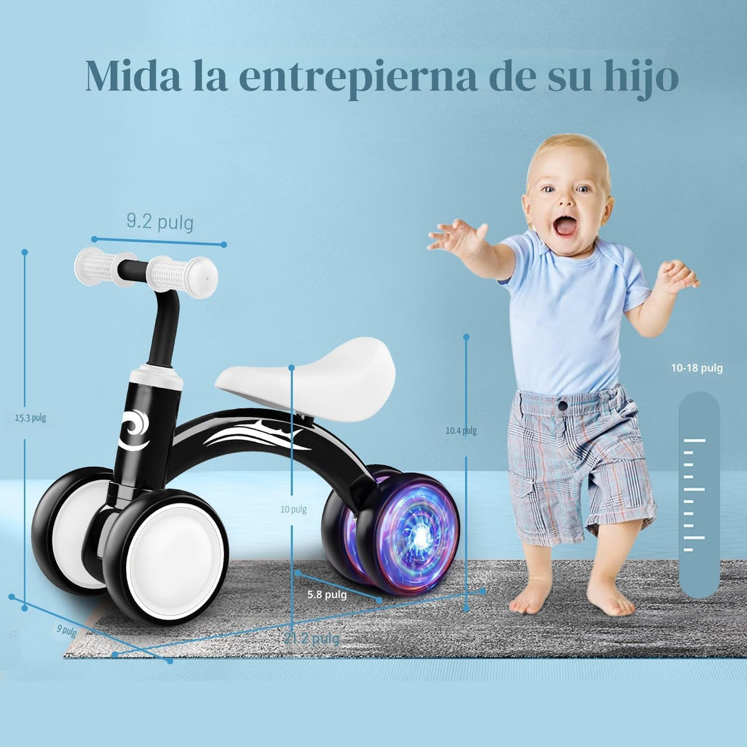 Bicicleta de equilibrio para bebés con iluminación colorida, juguet...