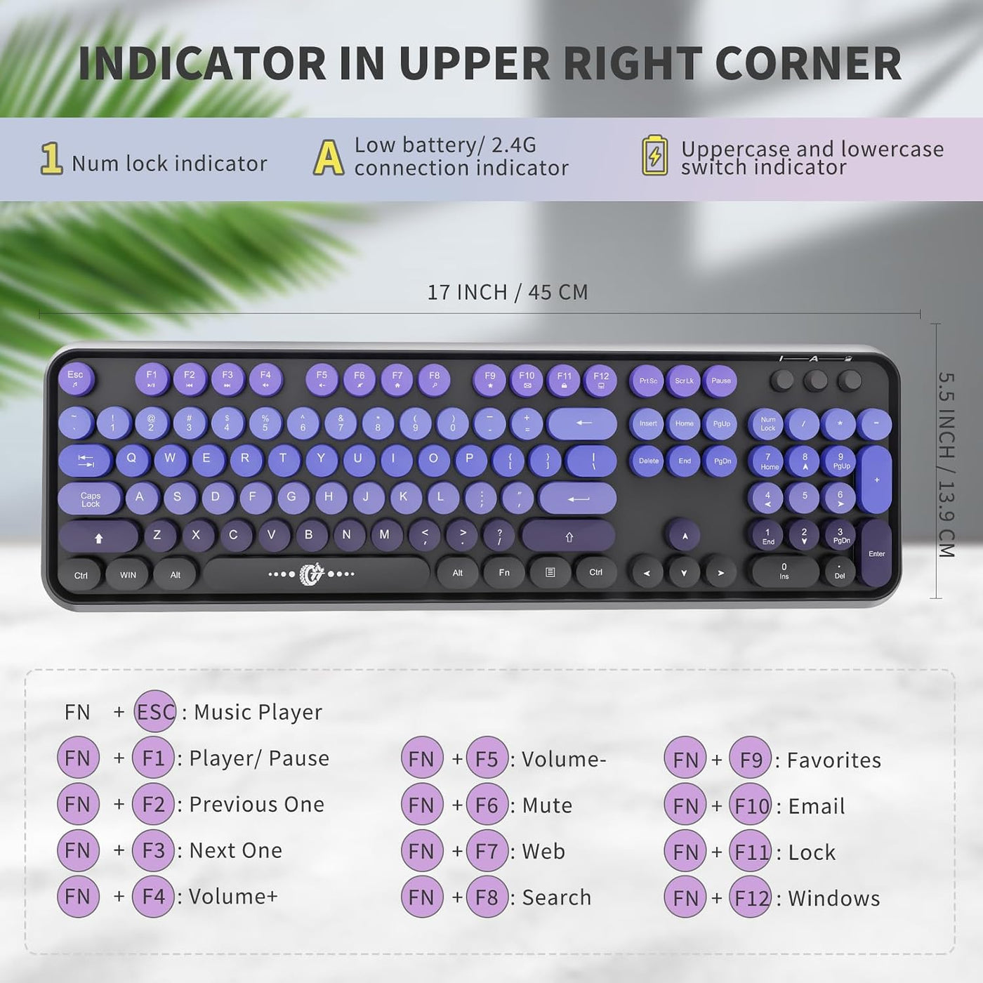 FD Combo de teclado y mouse inalámbricos, bonito teclado y mouse co...