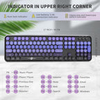 FD Combo de teclado y mouse inalámbricos, V2020 Gradiente púrpura