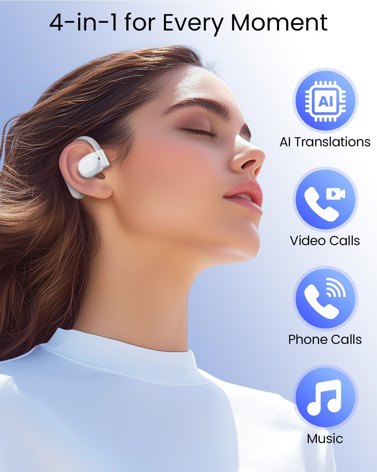 Auriculares de traducción AI en tiempo real 164 idiomas 80H Playtim...