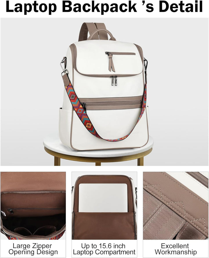 FADEON Mochila para computadora portátil para mujer, mochila de via...