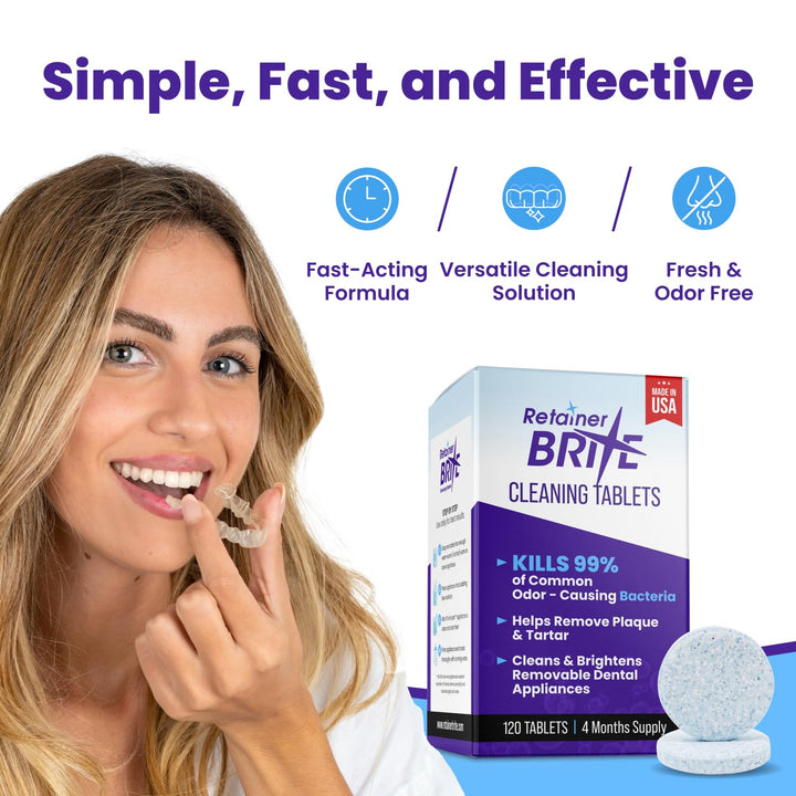 Retainer Brite - Tabletas limpiadoras de retenedores para Invisalig...
