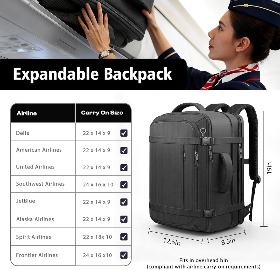 Ample Space Mochila de viaje con garantía de por vida, mochila de m...