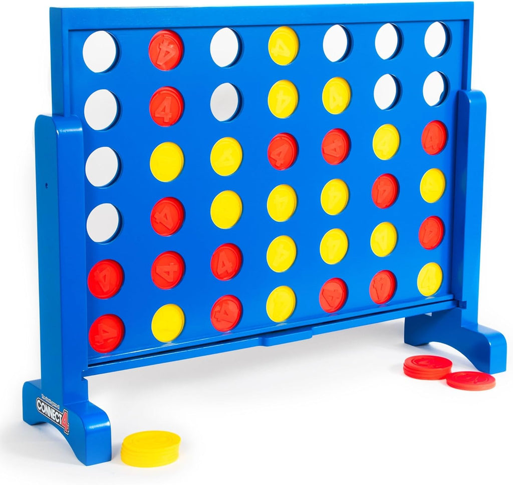 EastPoint Giant Wood Connect 4 Jumbo Yard Game, 42 piezas, bolsa de