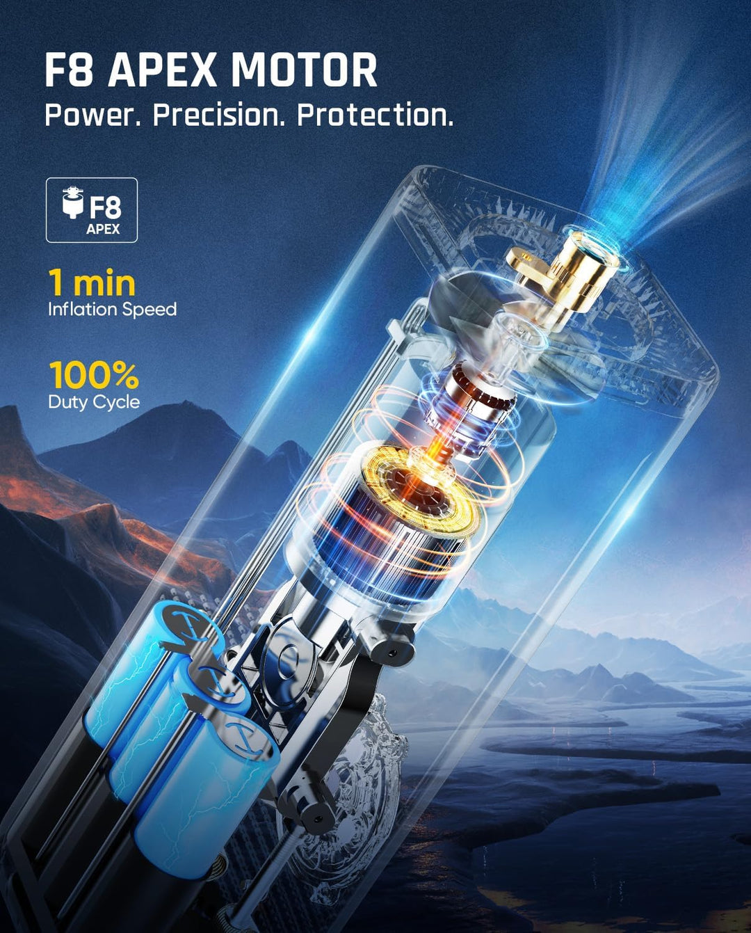 Fanttik Compresor de aire portátil X8 APEX para inflado de neumátic...