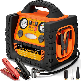 Arrancador portátil con compresor de aire, batería FlyAuto 2200A Bo...