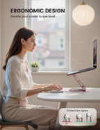 Lamicall Soporte de aluminio para computadora portátil para escritorio, Rosa