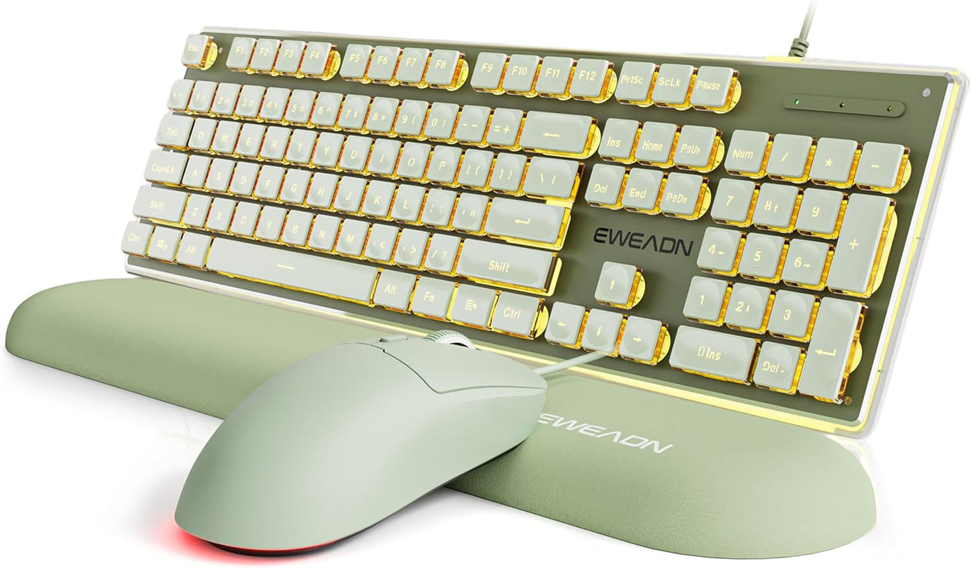 EWEADN GX710S Combo de teclado y mouse con cable con teclas de pudí...