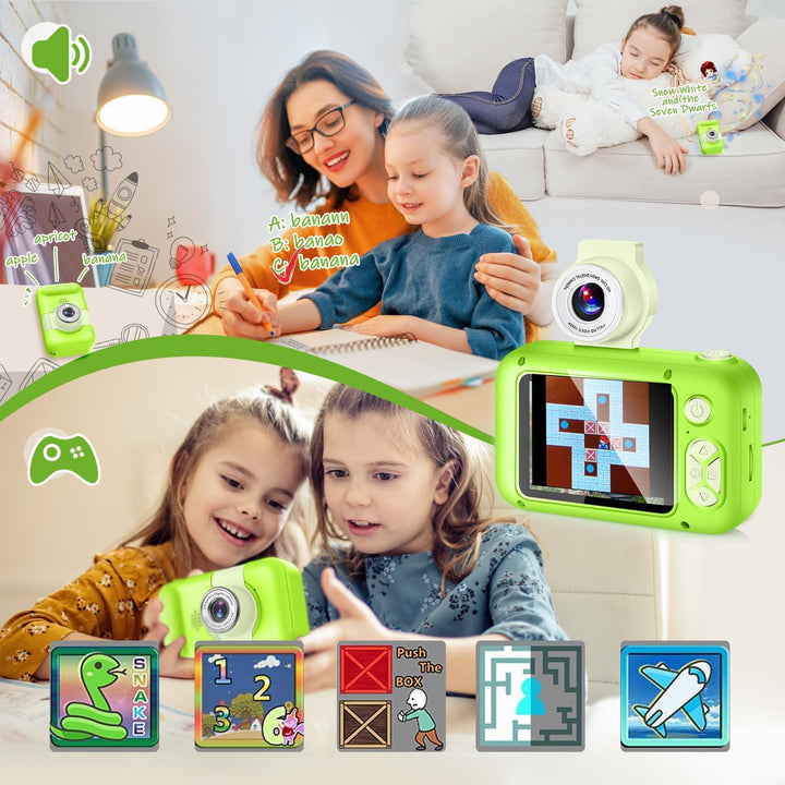 ARNSSIEN Cámara digital para niños, cámara digital para niños peque...