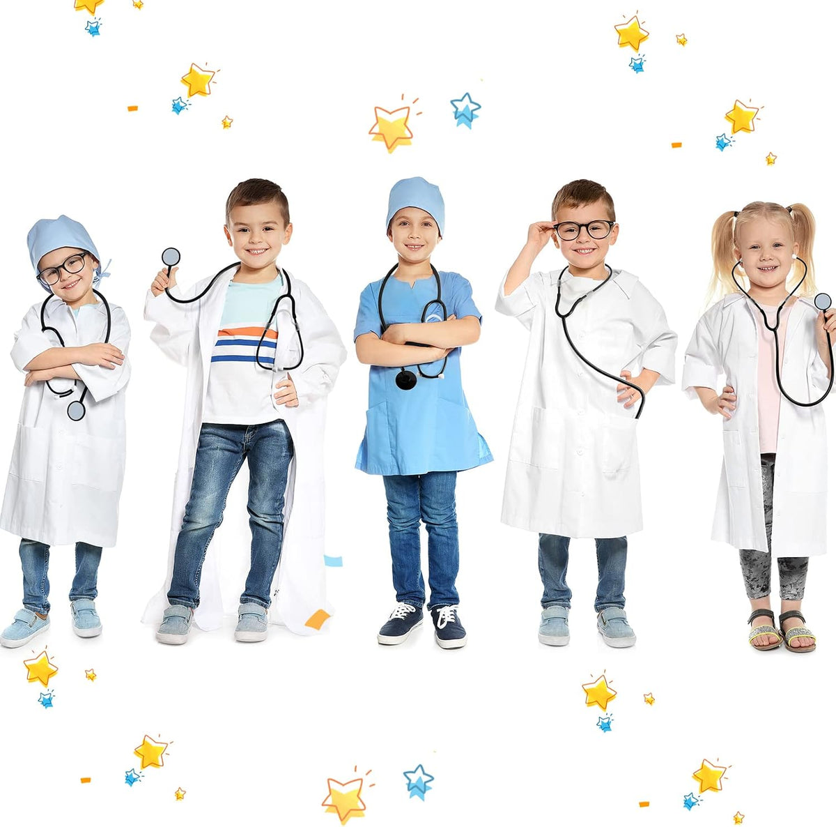 Paquete de 30 Estetoscopios de Juguete para Niños Estetoscopios Desechables a Granel Funcionamiento Real Enfermería Médico Juego de Simulación Accesorios de Disfraz de Enfermera para Niños Día