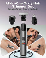 Recortadora de barba para hombres y cabello corporal, hoja de doble...
