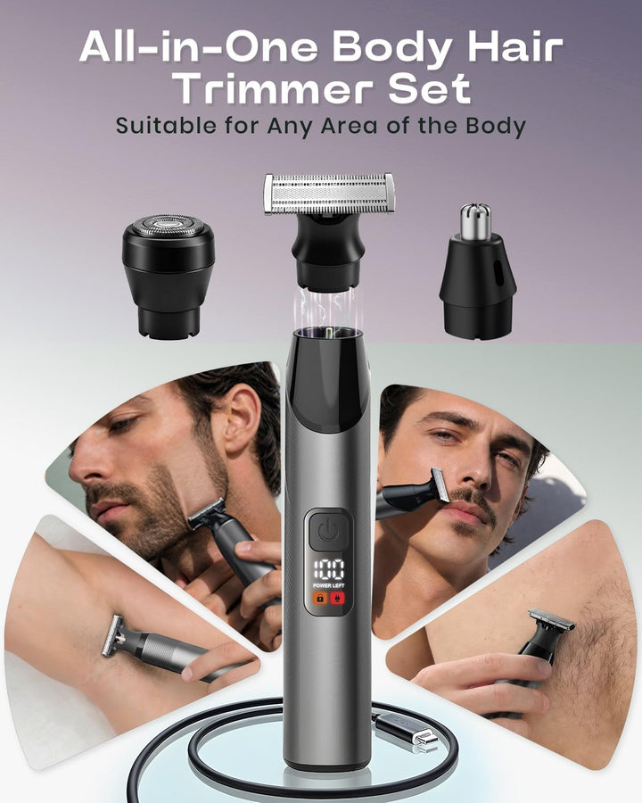 Recortadora de barba para hombres y cabello corporal, hoja de doble...