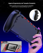 Gammeefy Control de Switch – Joysticks de Efecto Hall y agarre mejorado – Reemplazo de mando único para Switch Joypad con 8 iluminación RGB en color, Turbo, Macros - Negro, 6.2"/7"