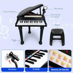 Love&Mini - Piano/teclado de juguete de 31 teclas para niños de 3, 4, 5 años – Instrumentos musical electrónico con taburete para bebé como regalo de cumpleaños