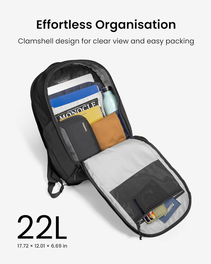 tomtoc Mochila para laptop de 16 pulgadas, mochila ligera de 22 L,...