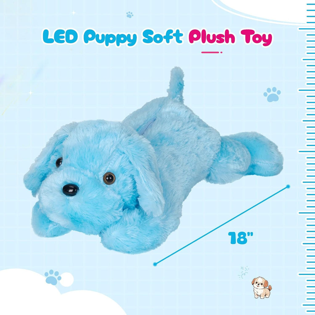 Perrito de peluche con luz LED para ver por la noche, 20 pulgadas,...