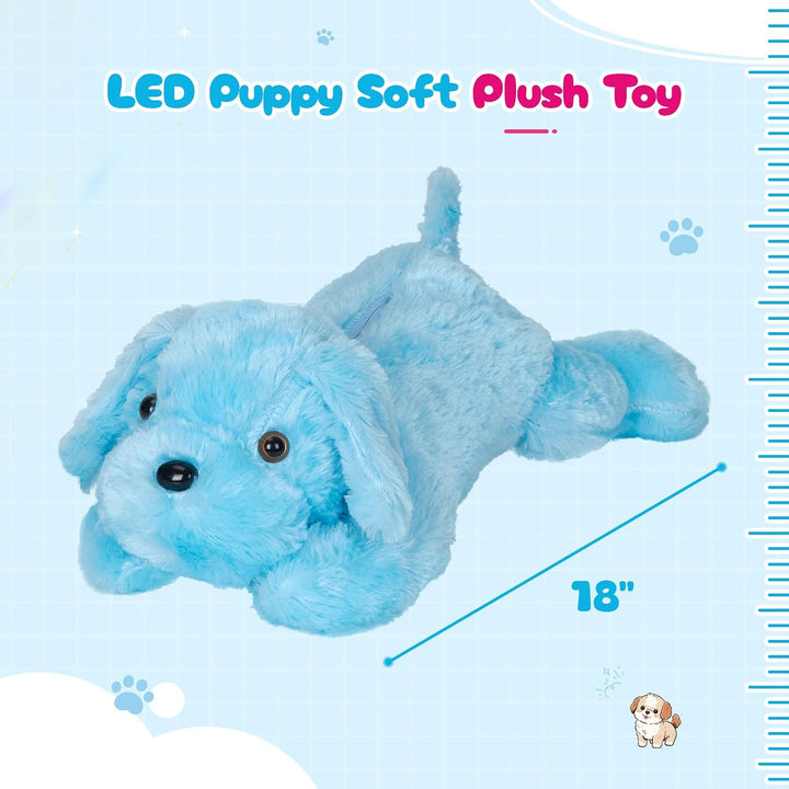 Perrito de peluche con luz LED para ver por la noche, 20 pulgadas,...